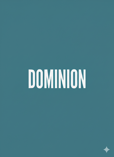 Dominion wordmark on a teal background